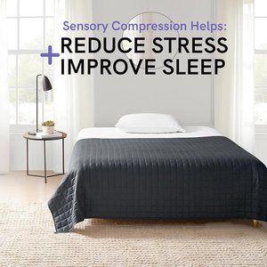 Weighted Blanket, For Twin/Full Bed (Dark Grey, 48"x72" 15lbs)